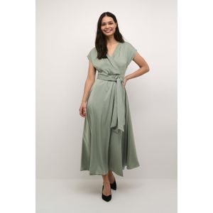 Oversized Jurk - Pastelgroen - Noretta - Satijn - V-hals - Lang/maxi