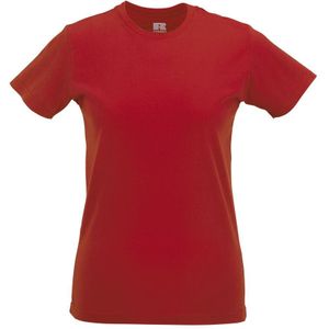 Russell Dames/Dames Slank T-Shirt met korte mouwen (Klassiek rood)