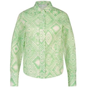 Tramontana blouse met all over print en plooien groen/crÃ¨me