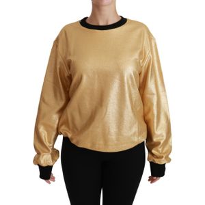 Dolce & Gabbana Gouden katoenen trui met ronde hals voor dames