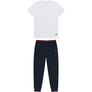 Lyle & Scott Jongens lange pyjamaset (Wit/Zwaar)