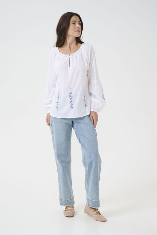 Cream - CRSara - Blouse - Blauw - Lichtblauw - Geel - Wit