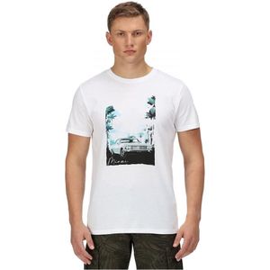 Regatta Heren Cline VI Vakantie T-shirt (Wit) - Maat XL