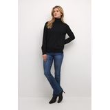 Cream - Crvillea - Gebreide Rolkraagtrui - Zwart - Lange Mouwen