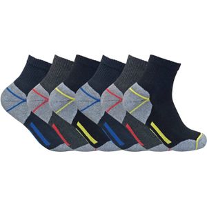 Set van 6 laag uitgesneden ultieme werksokken voor heren - Zwart