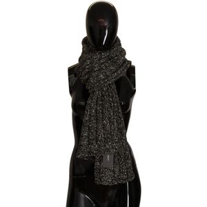 Dolce & Gabbana Gray Virgin Wool Gebreide dameswarmer sjaal sjaal