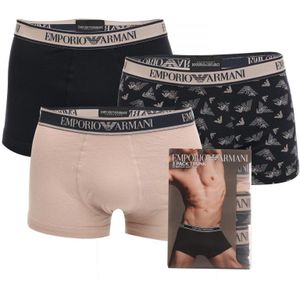 Men's Armani 3 Pack Core Logoband Boxer Trunks In Multi Colour - Maat 2XL