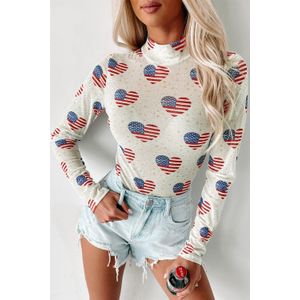 Patriottische Harten Hooggenaakte Top