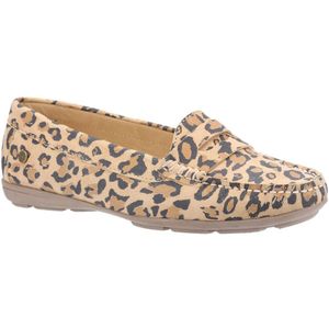 Hush Puppies Dames/dames Margot Luipaardprint SuÃ¨de Loafers (Bruin/zwart)