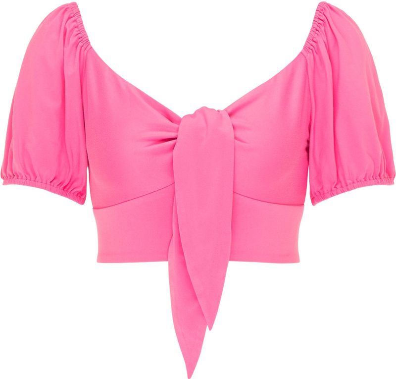 MYMO - Top - Pink - Effen - Kwartmouw - Normale Pasvorm