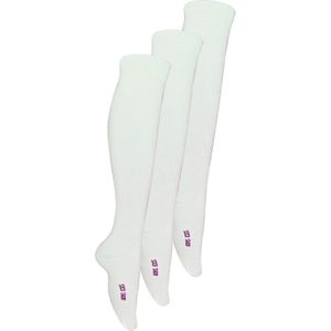 3 paar effen kniekousen van bamboe voor meisjes - Wit
