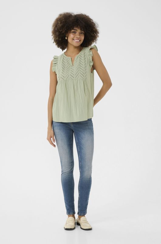 Mouwloos shirt Relaxed fit Seagrass pale green