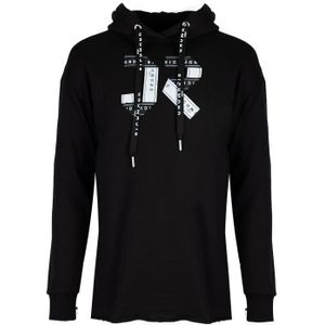 John Richmond - Casual Hooded Sweatshirt - Zwart - Katoen