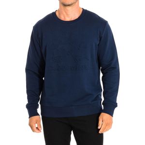 La Martina - Sweatshirt - Marineblauw - 100% Katoen - Ronde Hals