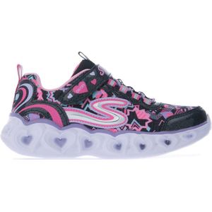 Skechers Children Light Up Heart Hardloopschoenen - Meisjes - Zwart - Maat 34