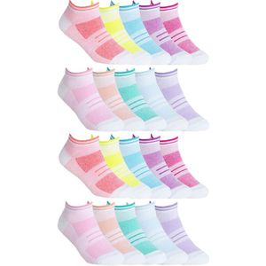Sock Snob - 10 Paar Multipack Meisjes Lage Sokken | Witte Trainer Sokken - 20 Pairs