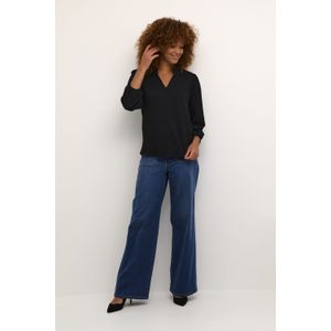 Blouse met lange mouwen Regular fit Black