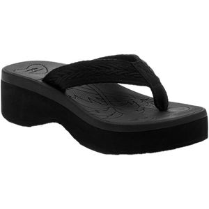 Rocket Dog Dames/Dames Tizzy Webbing Teenslippers (Zwart)