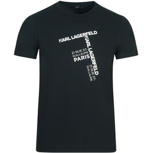 Karl Lagerfeld Rue Street-logo zwart T-shirt