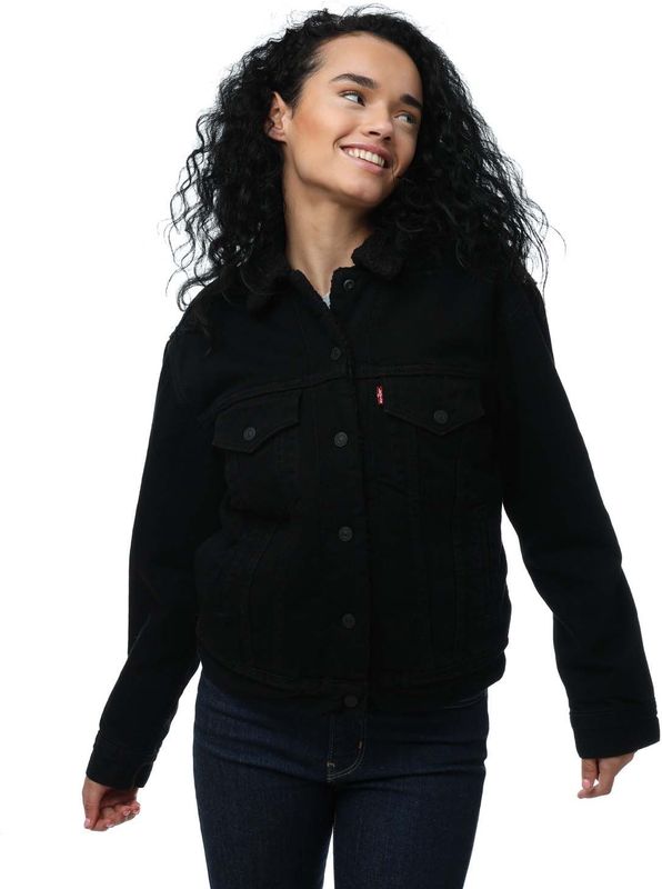 Levi's - EXBF SHERPA TRUCKER YES BLACK - Jeansjas - Zwart - Forever Black 0015