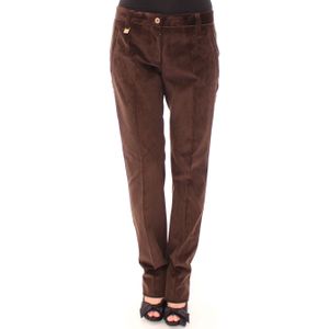 Dolce & Gabbana Vrouwen Bruine Corduroys Rechte Vrijetijds Broek met Logo