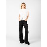 Pinko - Sleeveless Top - Wit - Katoen - Mouwloos - Kanten Details