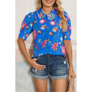 Bloemige Puff Sleeve Blouse
