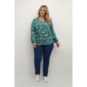 Blouse met lange mouwen Regular fit Green Detailed Flower Print floral