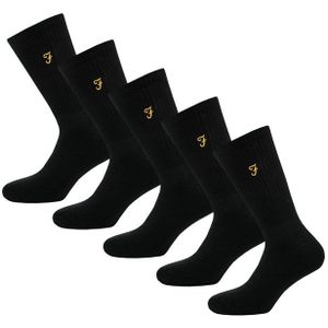 Farah Tommley herensokken, set van 5, zwart