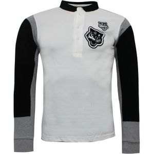 Asics - Onitsuka Tiger - Poloshirt - Wit/Zwart - Lange Mouw