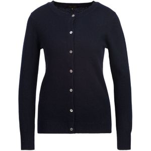 Gebreid - Romie - Vest - Effen - Knoopsluiting, Ronde Hals, Lange Mouw