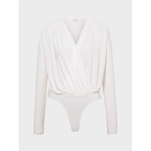 Body froncé à manches longues et col en V