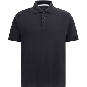 Saint Laurent - Polo Shirt - Zwart - Katoen - Geborduurd Logo