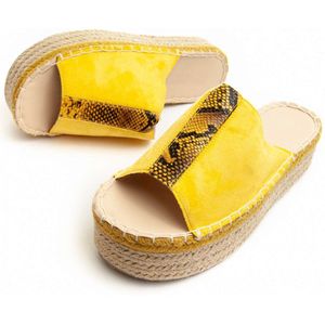 Montevita plataform sandaal yuteplataform in geel
