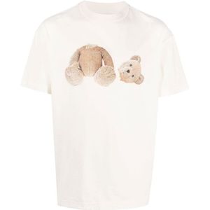 Palm Angels T-shirt met teddybeerlogoprint in beige