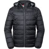 Russell Volwassenen Unisex Hooded Nano Jacket (Zwart)
