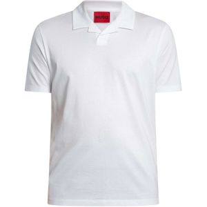 Hugo Heren Dimerspolo Katoen Stretch Poloshirt (Wit)