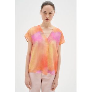 Inwear tie-dye semi-transparante top TedraIW oranje/roze