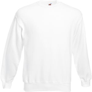 Fruit of the Loom Heren Klassiek 80/20 Ingezet Sweatshirt (Wit)