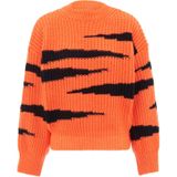 Mymo - Jumper - Oranje Zwart - Pullover Trui