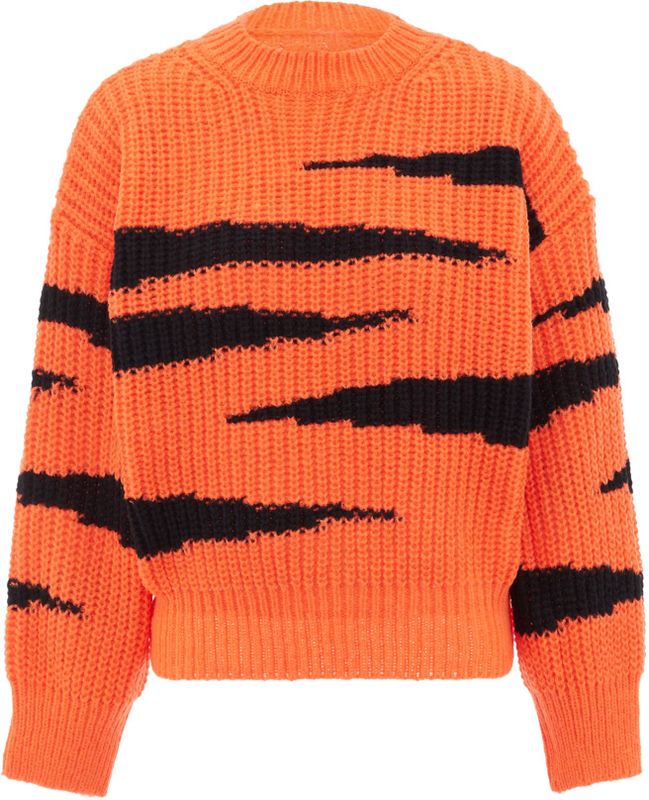 Mymo - Jumper - Oranje Zwart - Pullover Trui