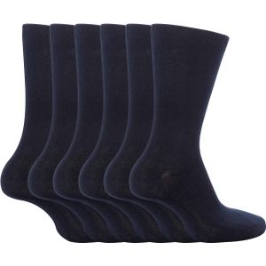 Set van 6 katoenen schoolsokken voor kinderen - Marine