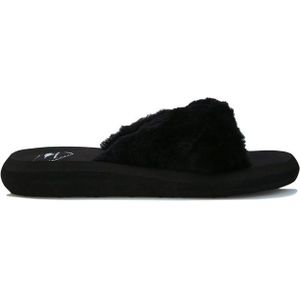 Rocket Dog Slade zwarte slippers met imitatiebont voor dames