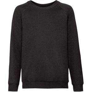 Fruit of the Loom Klassiek Raglan Sweatshirt voor kinderen/Kinderen (Zwart)