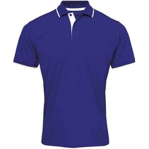 Premier Heren Coolchecker Contrast Pique Poloshirt (Koningsblauw/Wit)