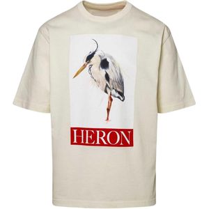 Heron Preston Heron Bird geschilderd ivoor bedrukt T-shirt in wit