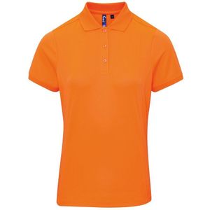 Premier Dames/dames Coolchecker korte mouw Pique Polo T-Shirt (Neon Oranje)
