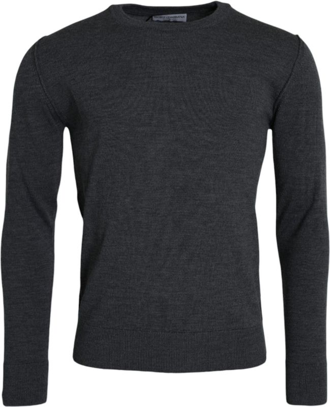 Dolce & Gabbana - Crew Neck Pullover Sweater - Grijs - 100% Wol