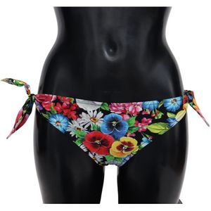 Dolce & Gabbana Dames Multicolor Bloemen Zwemkleding Strandkleding Bikinibroekje - Maat S