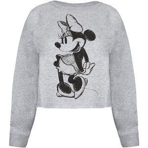 Disney Dames/dames Minnie Mouse Sketch Crop Sweatshirt (Grijs) - Maat XL